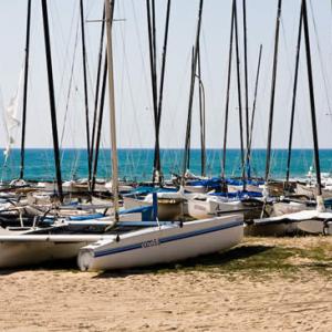 Calafell boats on the beach