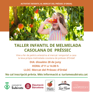 Taller infantil de melmelada casolana amb préssec - Mercat del Préssec d’Ordal