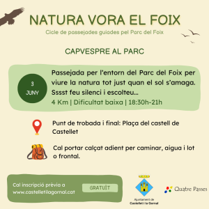 "Natura vora el Foix", un cicle de passejades guiades al Parc del Foix