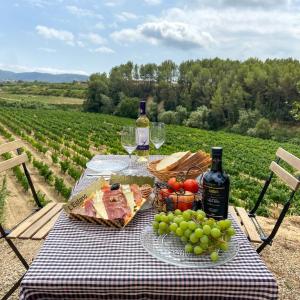 Esmorzar - picnic de pages entre les vinyes del Celler Eudald Massana