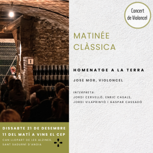 Concert de violoncel "Homenatge a la Terra" a Vins el Cep