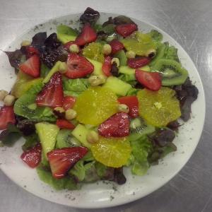 green salad with fresh fruit